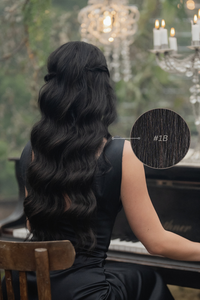 Dabīgi mati pieaudzēšanai TAPE-IN tehnikā, tonis #1B, 50 grami, 30cm-75 cm