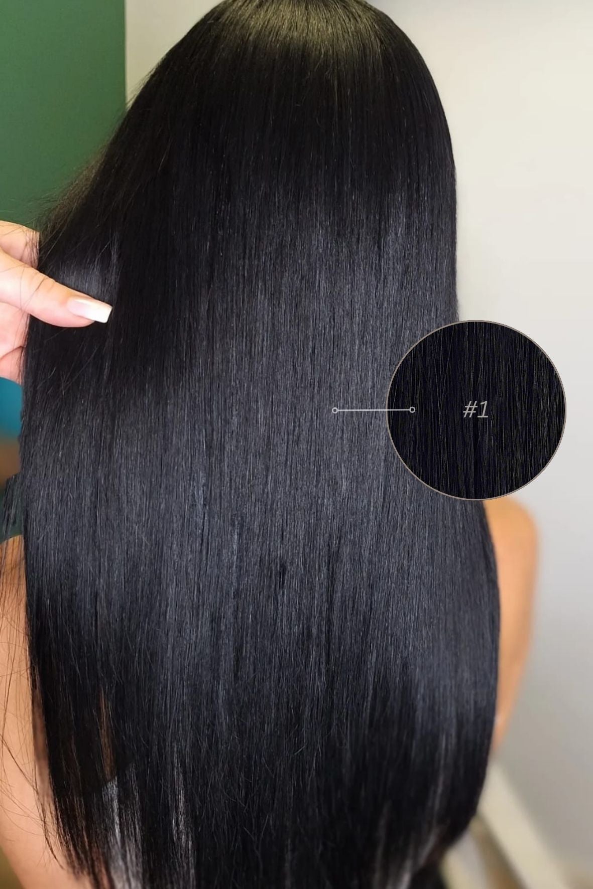 Dabīgo matu TRESES - tonis #1, 50-100 grami, 30cm-75 cm, STANDARTA/ PRO TRESE
