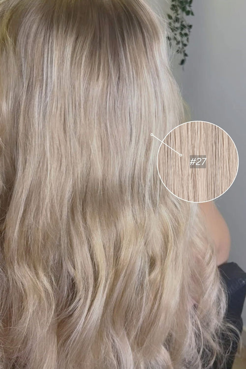 Dabīgi mati pieaudzēšanai TAPE-IN tehnikā, tonis #27, 50 grami, 30cm-75 cm