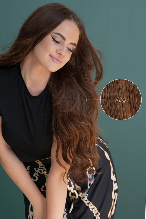 Dabīgi mati pieaudzēšanai TAPE-IN tehnikā, tonis #2Q, 50 grami, 30cm-75 cm