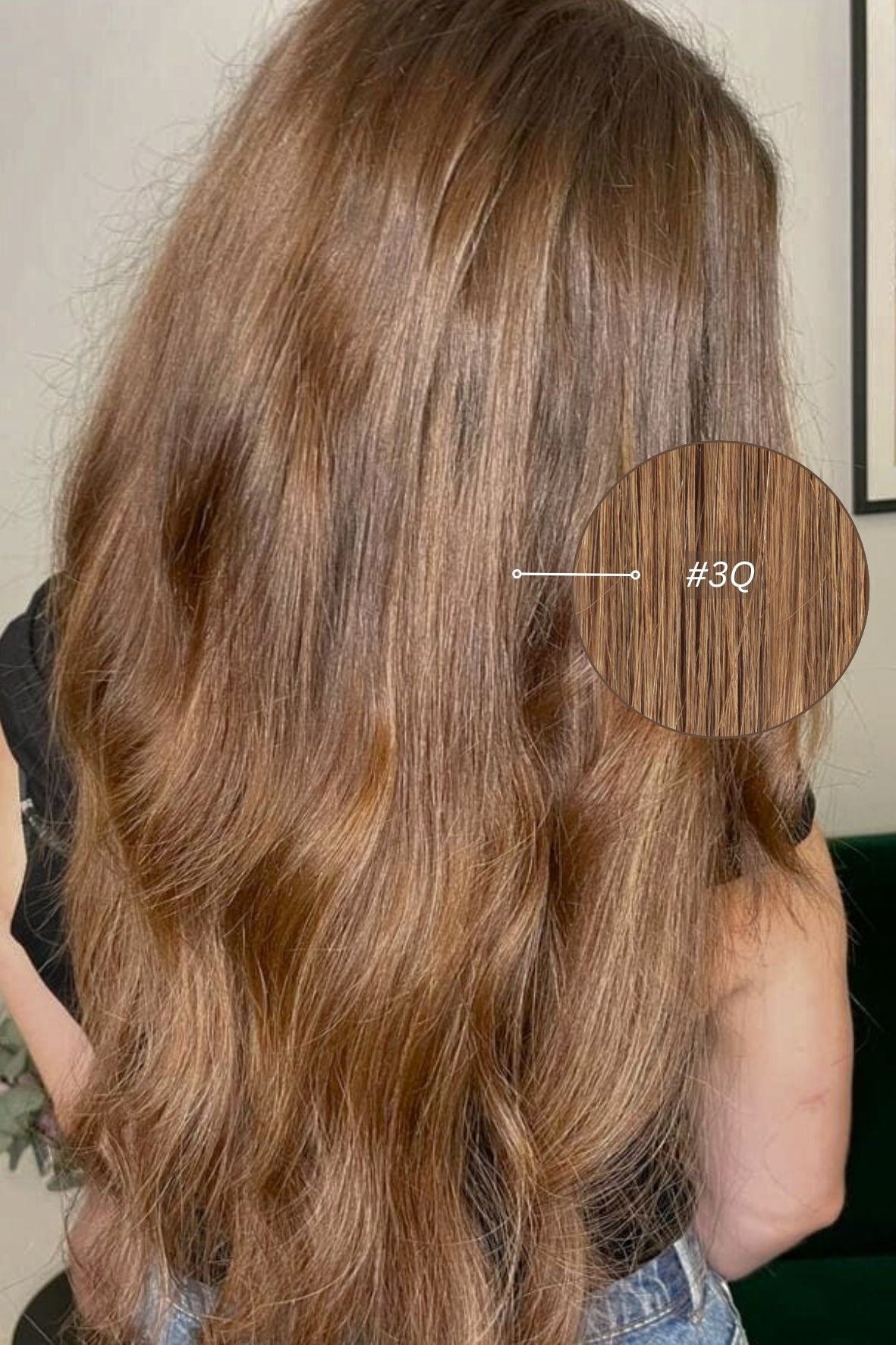 Dabīgi mati pieaudzēšanai TAPE-IN tehnikā, tonis #3Q, 50 grami, 30cm-75 cm