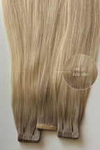 Dabīgi mati pieaudzēšanai TAPE-IN tehnikā, tonis #6.2/60C+9C BALAYAGE, 50 grami, 30cm-75 cm
