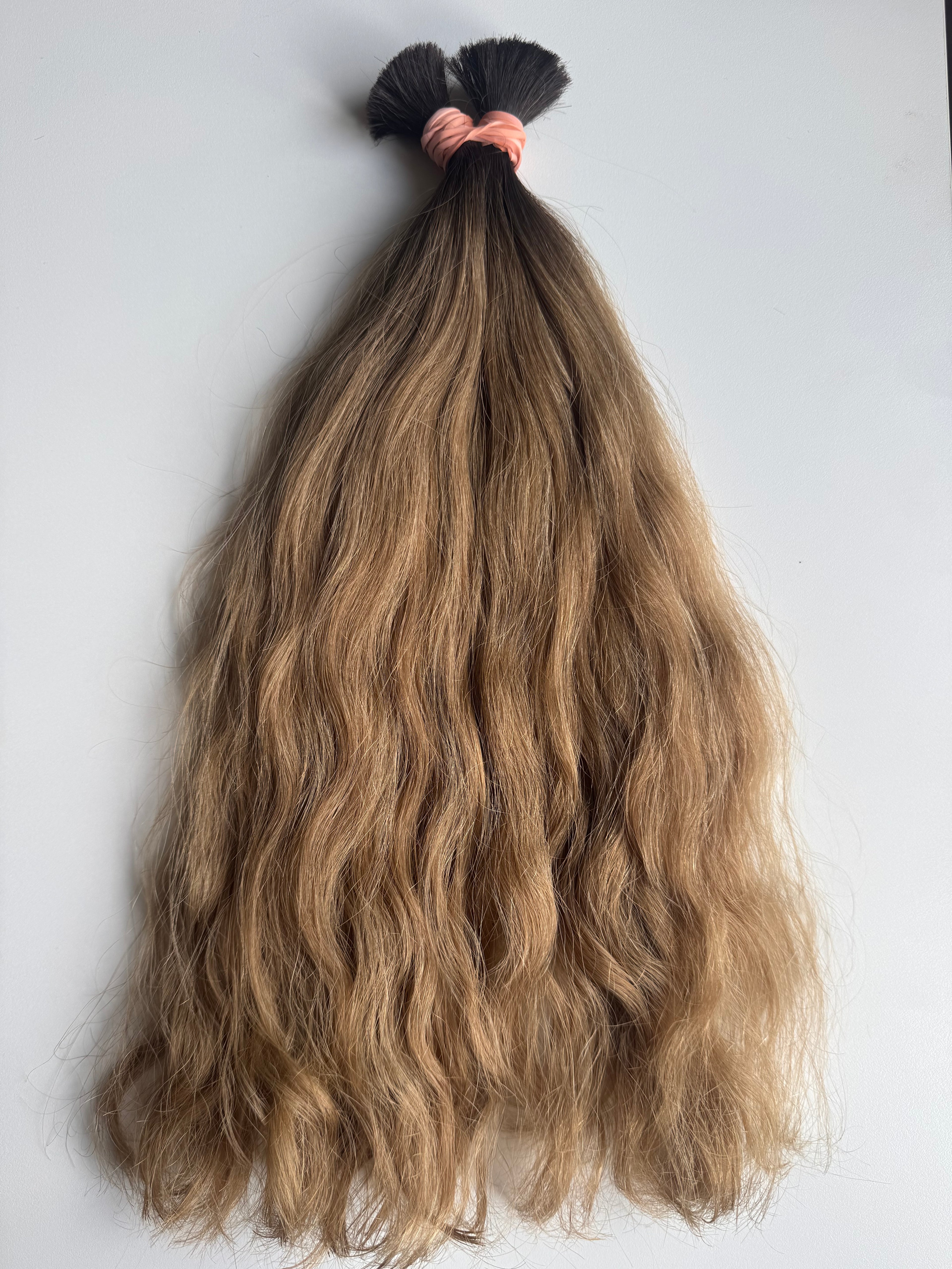 LUX Matu bunte, Tonis #K2/ #k7 OMBRE, 40 cm, 50g-100g (ar vai bez keratīna kapsulām), viļņaini