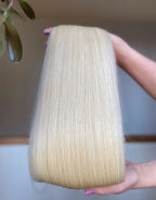 Dabīgo matu treses ar sprādzēm CLIP-IN tehnikā, tonis #60C, 35cm-70 cm