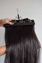 MATU NOMA - 50 cm, 120 g, #1B - CLIP-IN dabīgo matu komplekts ar sprādzēm