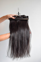 MATU NOMA - 50 cm, 120 g, #1B - CLIP-IN dabīgo matu komplekts ar sprādzēm