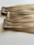 Dabīgi mati pieaudzēšanai TAPE-IN tehnikā, tonis #6.2/60C+9C BALAYAGE, 50 grami, 30cm-75 cm