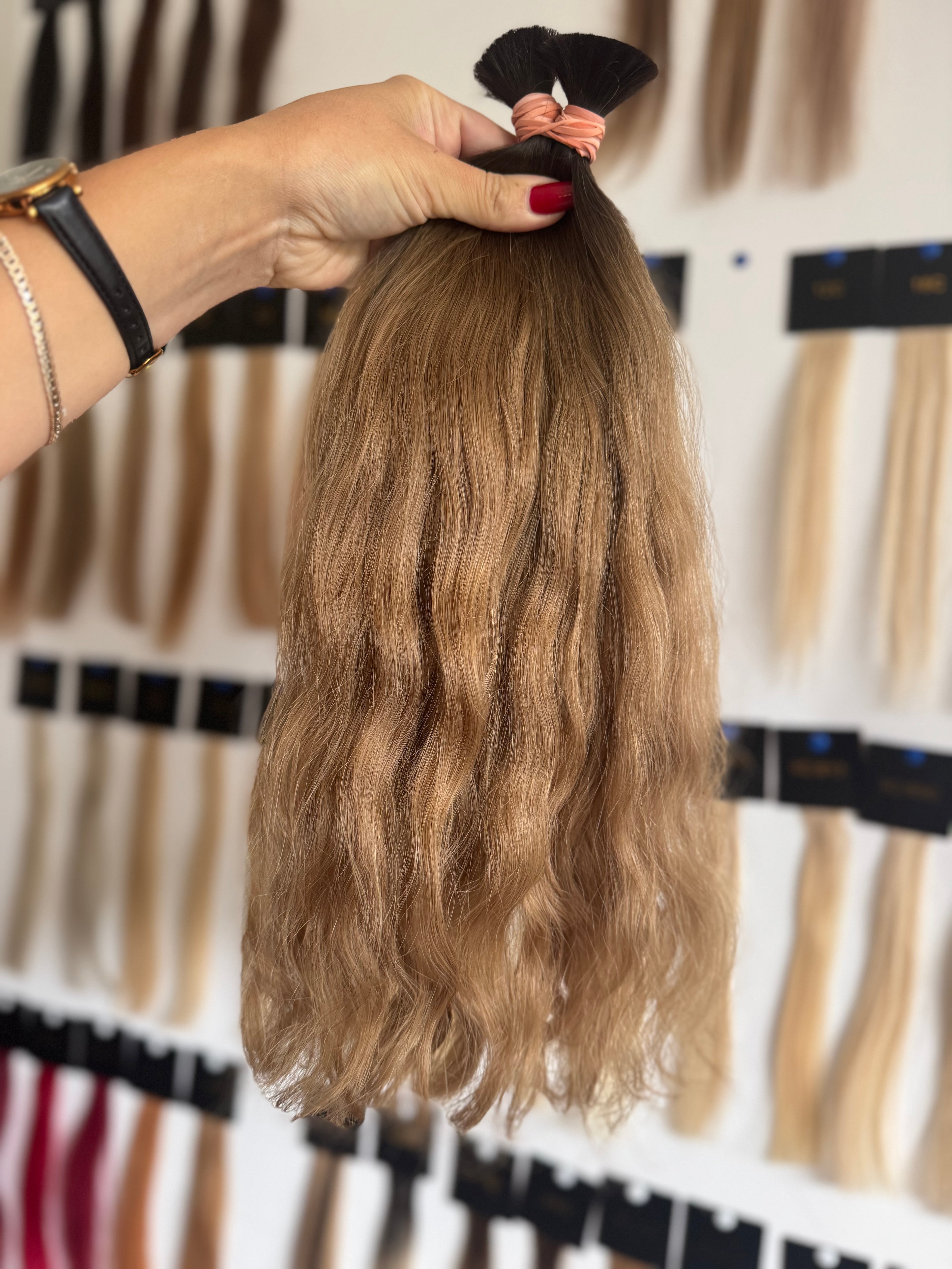 LUX Matu bunte, Tonis #K2/ #k7 OMBRE, 40 cm, 50g-100g (ar vai bez keratīna kapsulām), viļņaini
