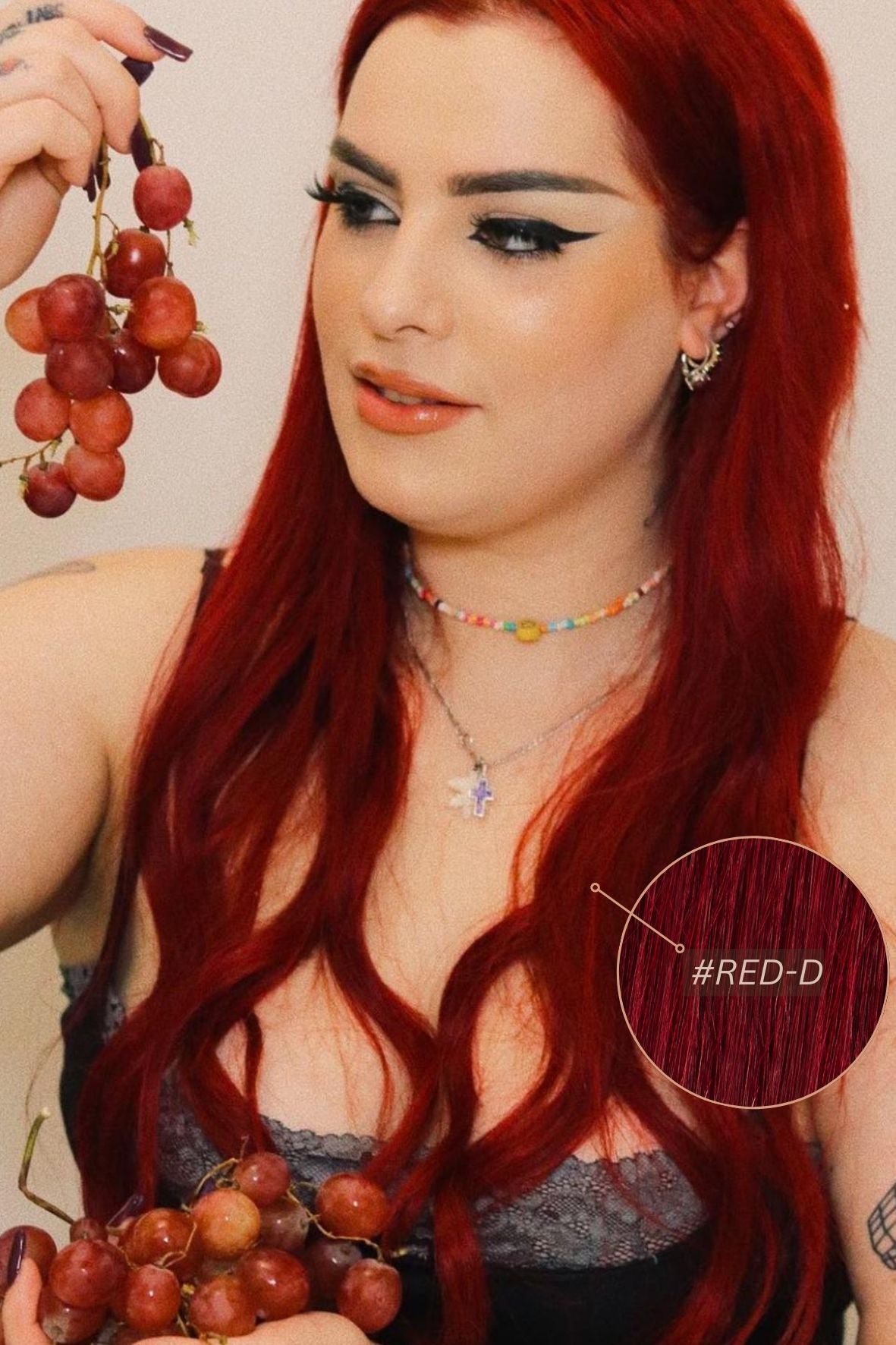 LUX Matu bunte, Tonis #RED-D, 30cm, 50g-100g (ar vai bez keratīna kapsulām)