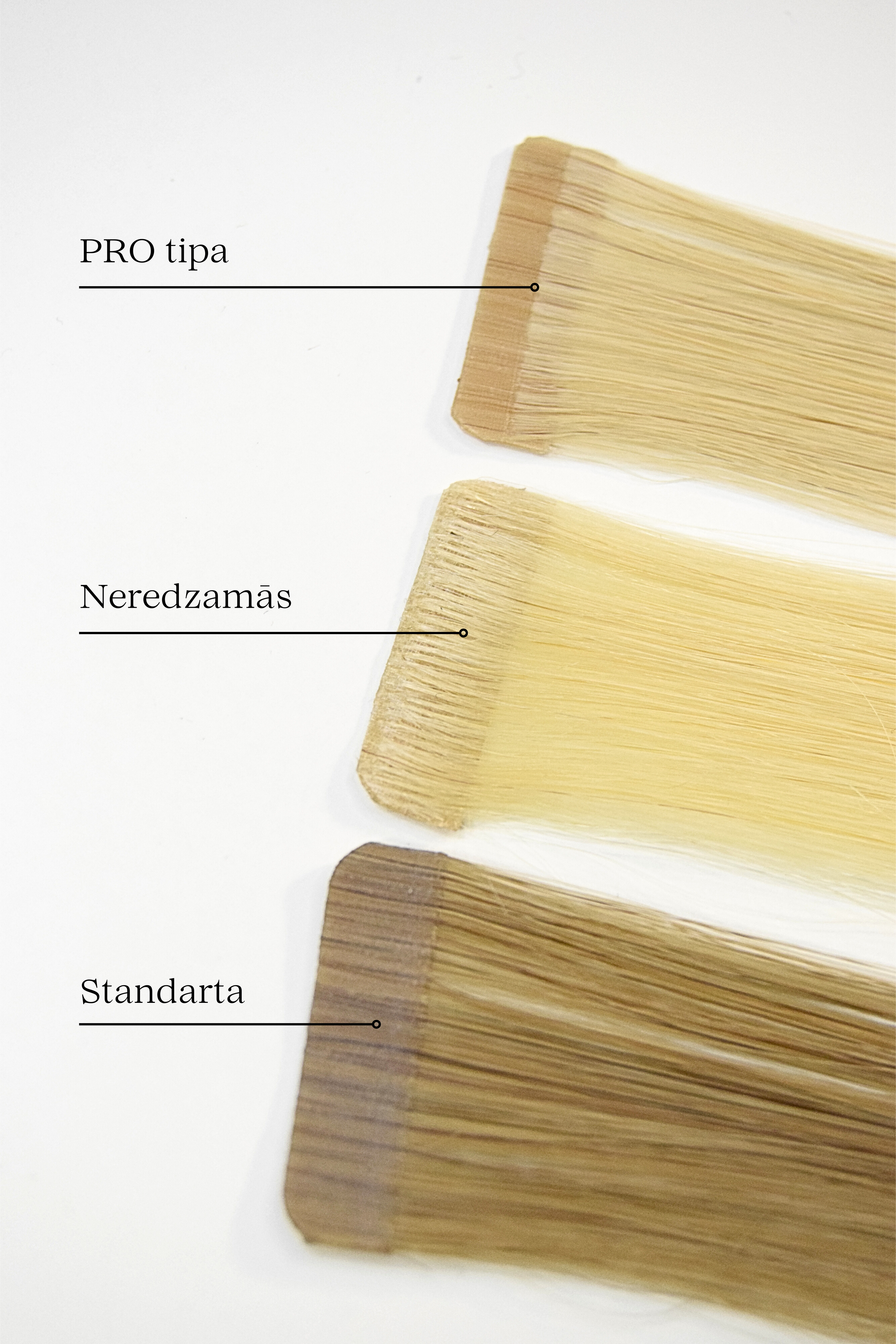 Dabīgi mati pieaudzēšanai TAPE-IN tehnikā, tonis #1, 50 grami, 30cm-75 cm