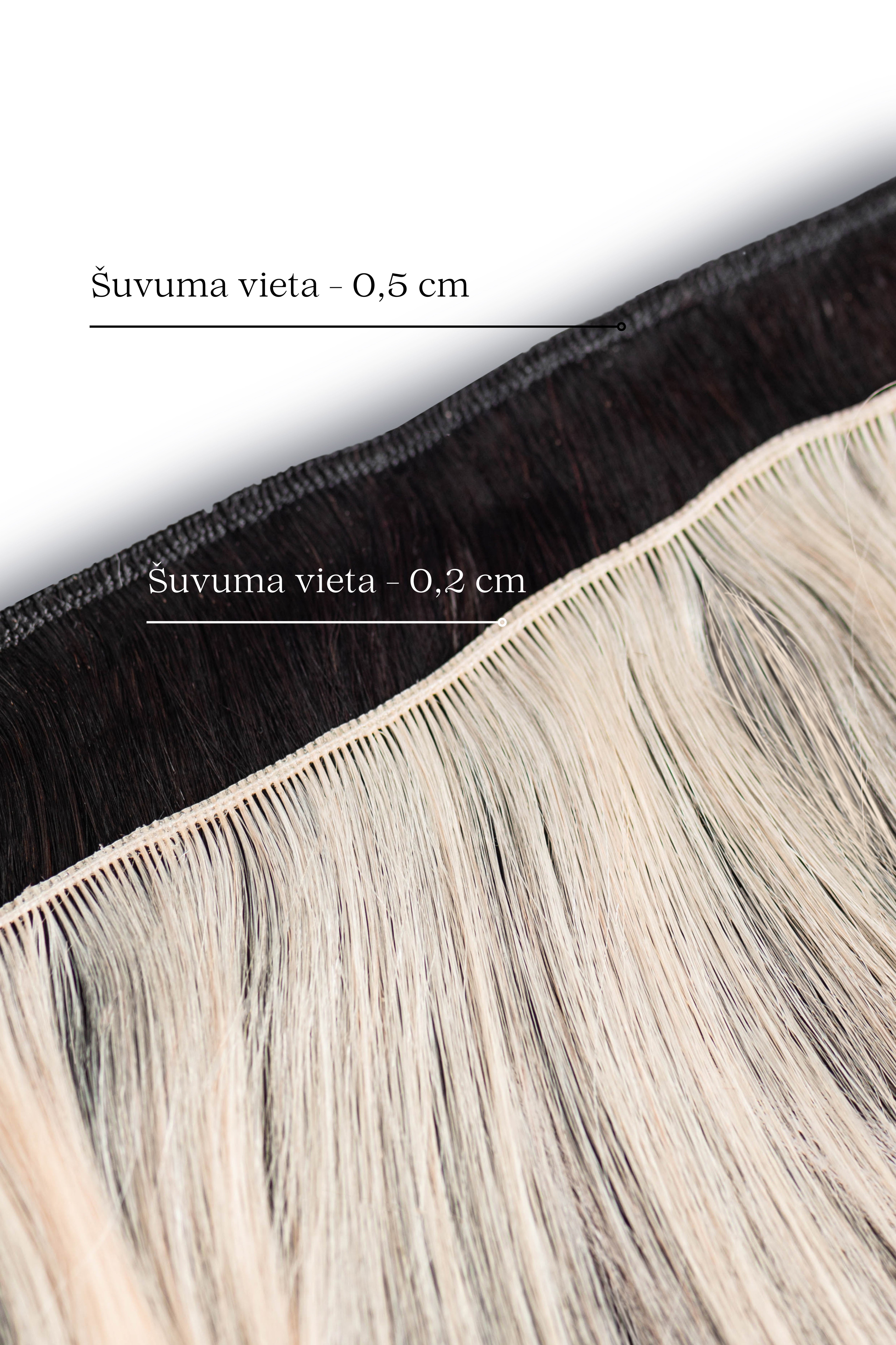Dabīgo matu TRESES - tonis #1B/60 OMBRE, 50-100 grami, 30cm-75 cm, STANDARTA/ PRO TRESE