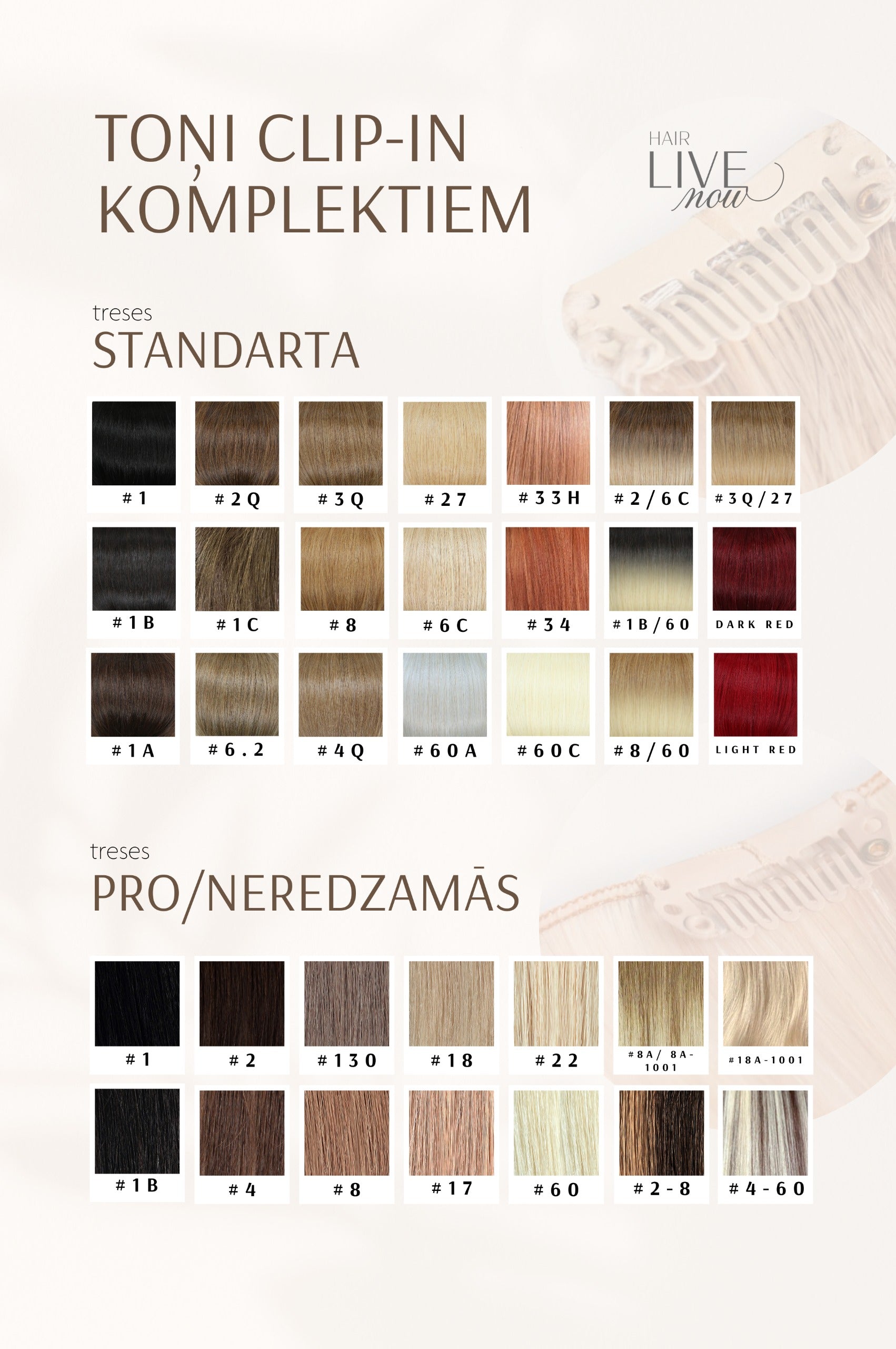 TEST 1 Mazais CLIP-IN komplekts ar spraudēm (40g)