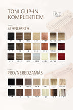 TEST 2 CLIP-IN komplekts ar spraudēm, STANDARTA treses