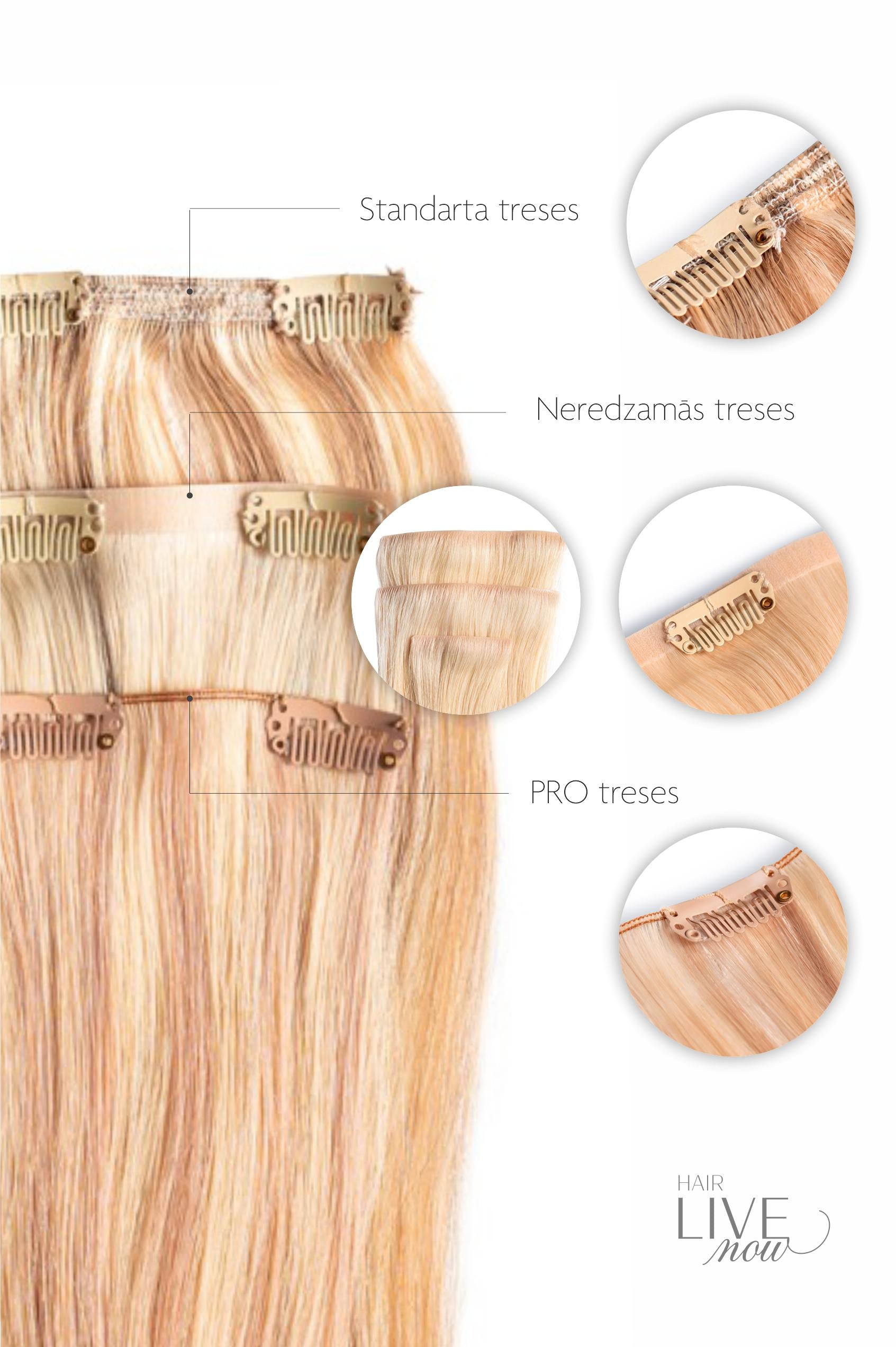 TEST 1 Mazais CLIP-IN komplekts ar spraudēm (40g)