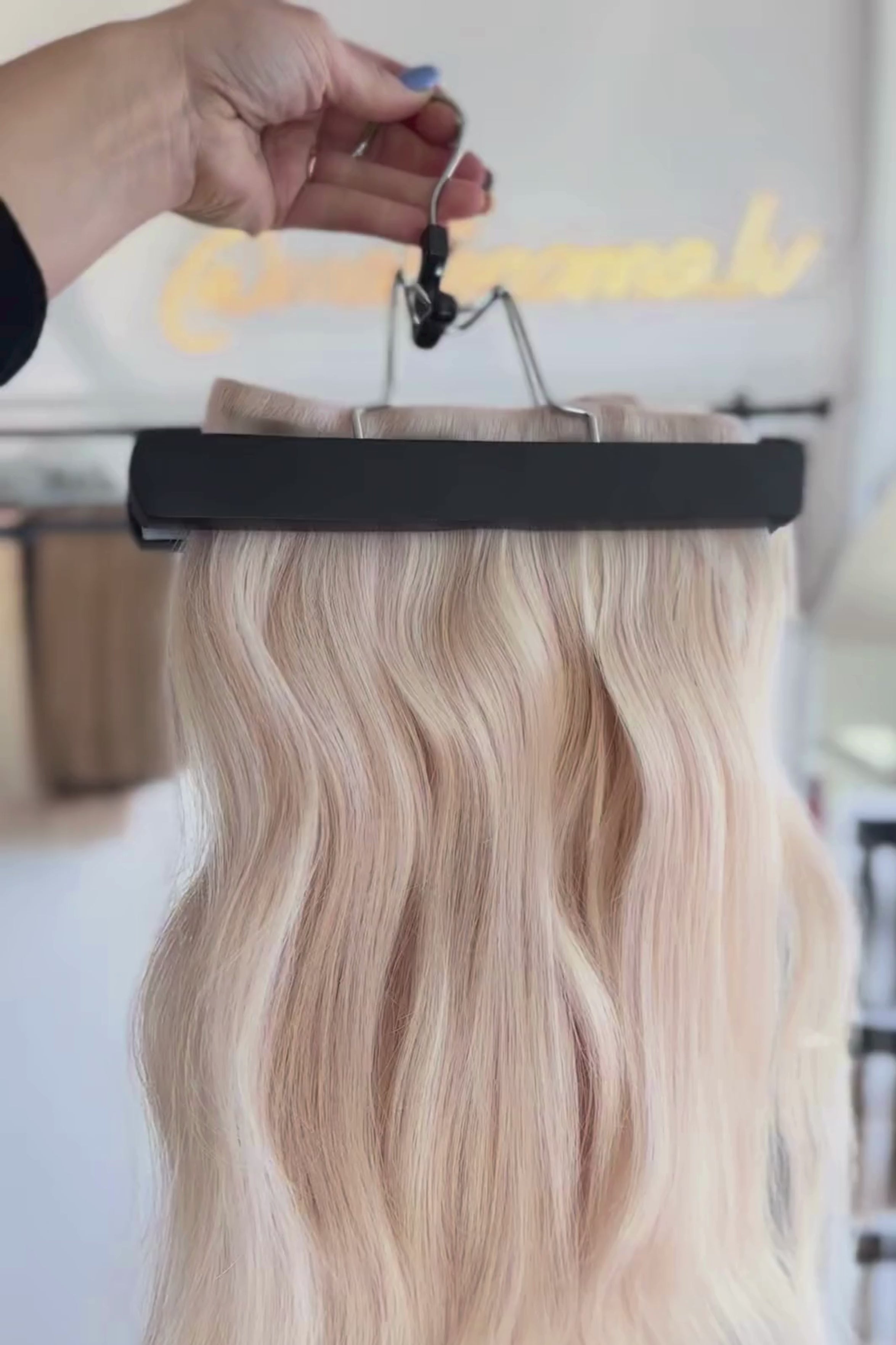 MATU NOMA - 45 cm,  #613+#PLA - CLIP-IN dabīgo matu komplekts ar sprādzēm