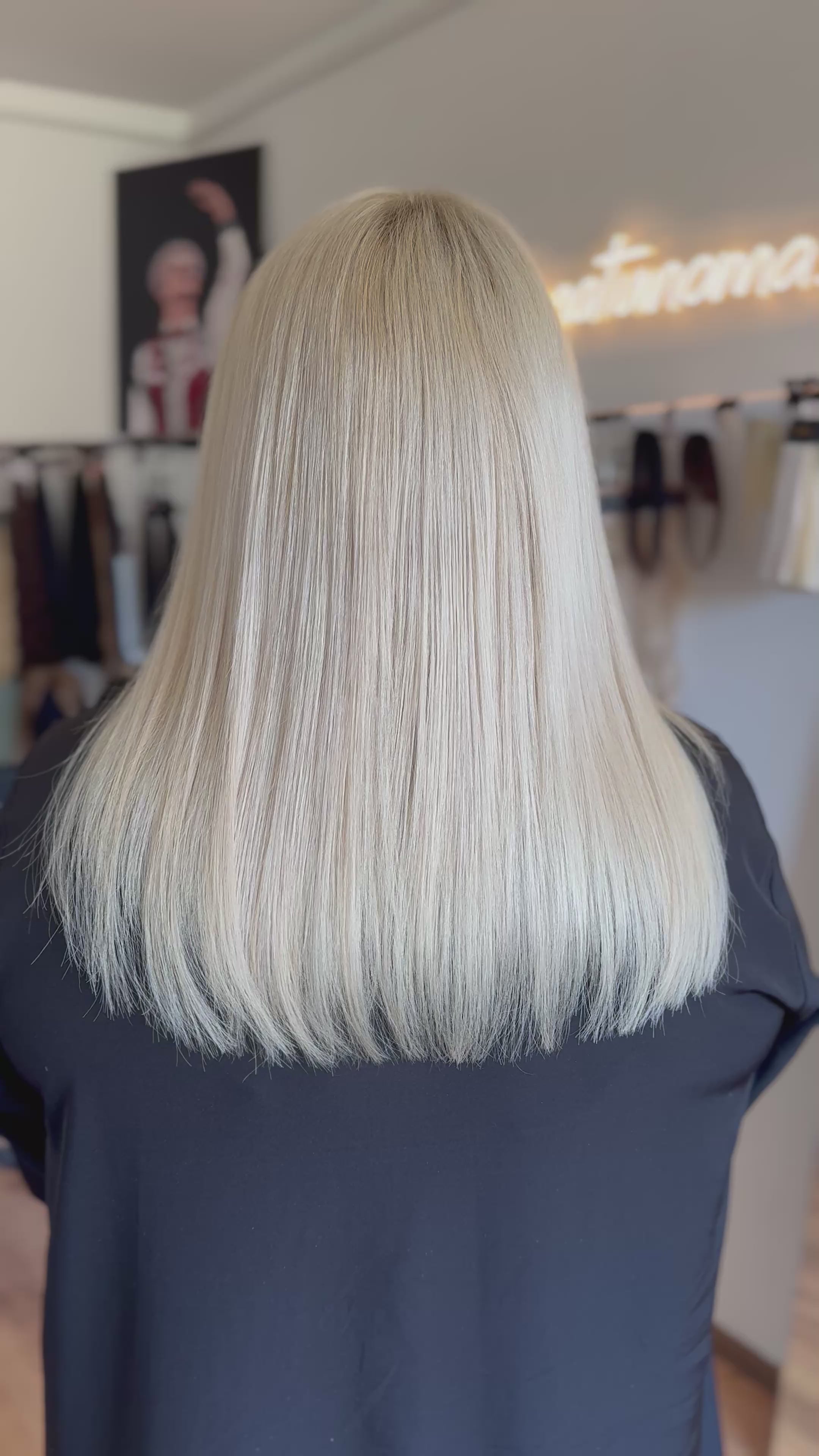 Dabīgo matu treses ar sprādzēm CLIP-IN tehnikā, tonis #60C, 35cm-70 cm