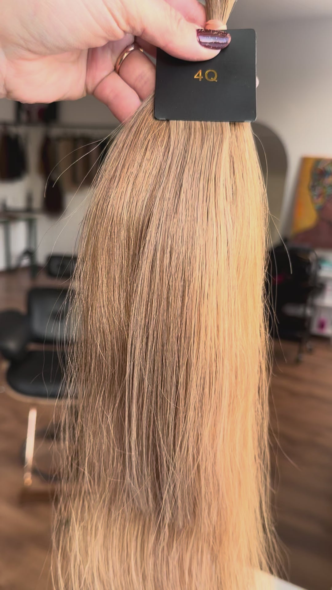 Dabīgi mati pieaudzēšanai TAPE-IN tehnikā, tonis #4Q, 50 grami, 30cm-75 cm