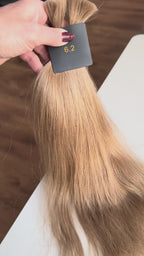 Dabīgi mati pieaudzēšanai TAPE-IN tehnikā, tonis #6.2, 50 grami, 30cm-75 cm