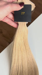 Dabīgi mati pieaudzēšanai TAPE-IN tehnikā, tonis #27, 50 grami, 30cm-75 cm